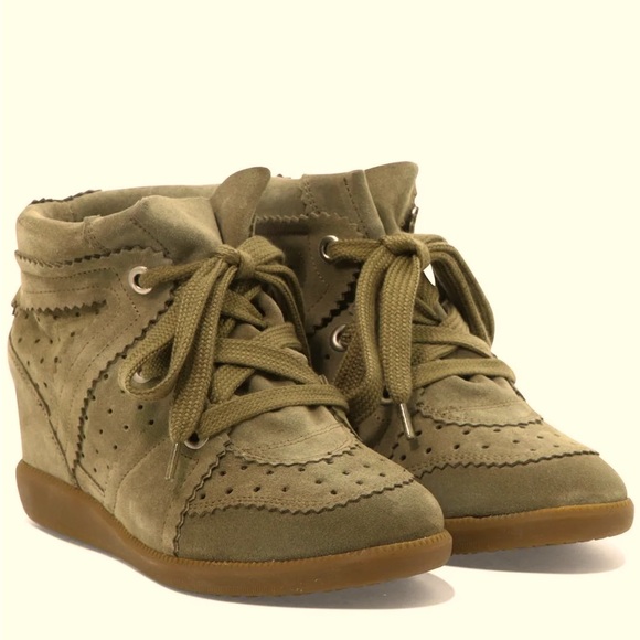 Isabel Marant Bobby Lace-Up Wedge Sneakers - Picture 1 of 14